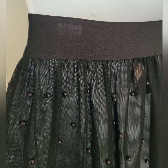 NWT Rare Deadstock Victoria's Secret Beaded Sheer Tulle Sexy Leather Midi Skirt - Picture 13 of 16